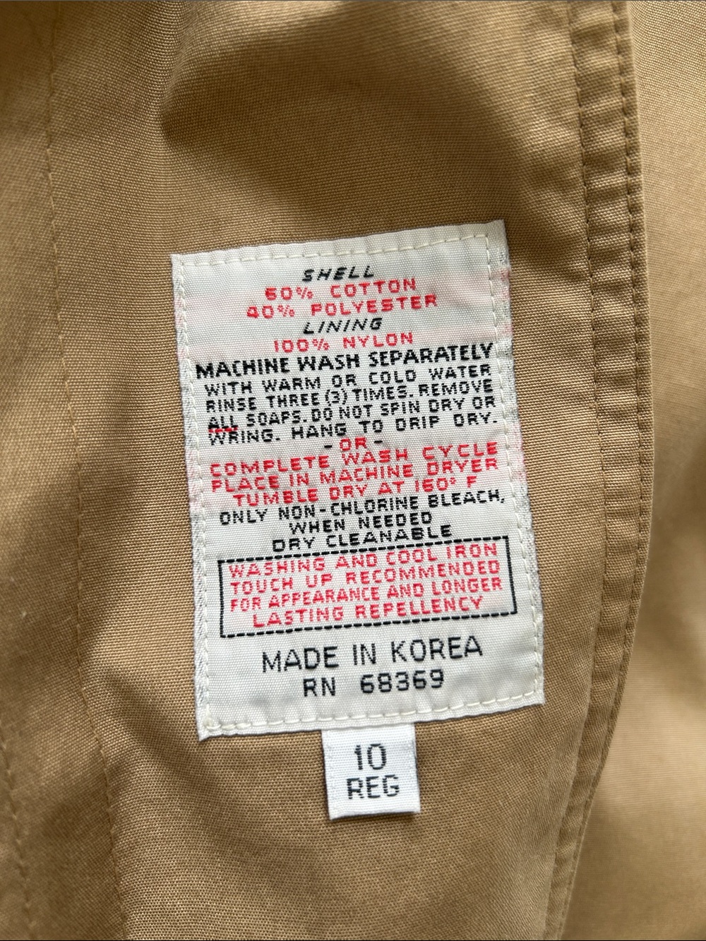 Women’s Size 10 Vintage London Fog Beige/Tan Classic Trench Coat with Belt - Picture 16 of 16